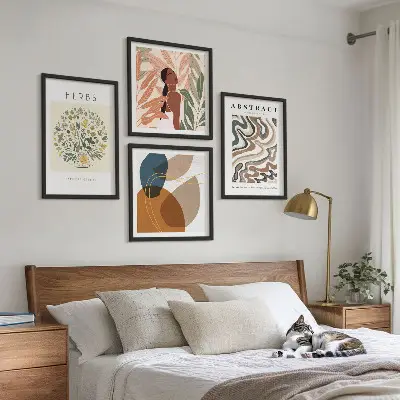 Sada moderních obrazů boho plakáty v pastelových barvách