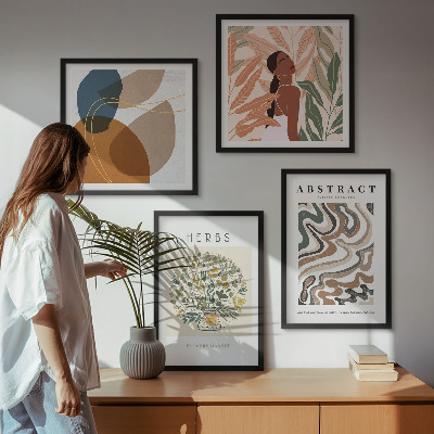 Moderní sada obrazů Boho estetické pastelové plakáty