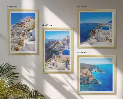 Moderní sada obrazů architektonická krajina Oia Santorini Řecko