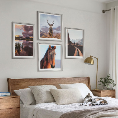 Moderní sada obrazů Horská krajina, sobí koňská stezka