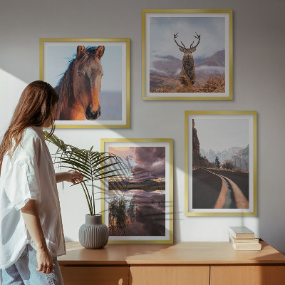 Moderní sada obrazů Horská krajina, sobí koňská stezka