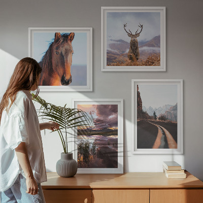 Moderní sada obrazů Horská krajina, sobí koňská stezka