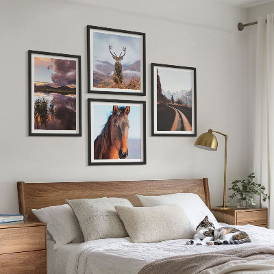 Moderní sada obrazů Horská krajina, sobí koňská stezka