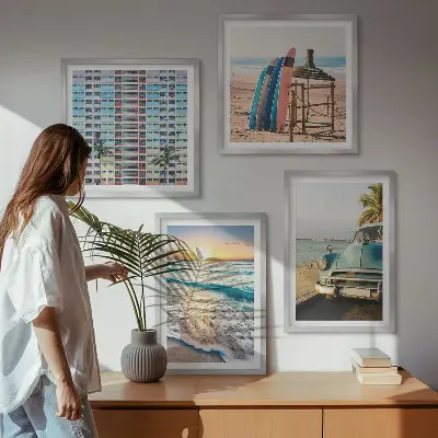 Sada obrazů Výhledy na západ slunce v Miami moderní provedení