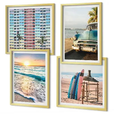 Sada obrazů Výhledy na západ slunce v Miami moderní provedení