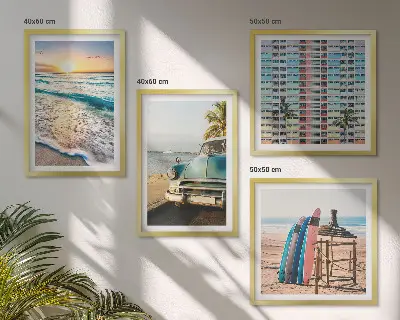 Sada obrazů Výhledy na západ slunce v Miami moderní provedení