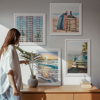 Moderní sada obrazů Výhledy na západ slunce v Miami