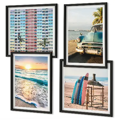 Sada obrazů Výhledy na západ slunce v Miami moderní provedení