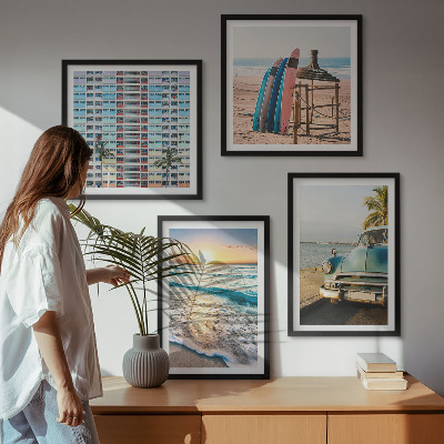 Moderní sada obrazů Výhledy na západ slunce v Miami