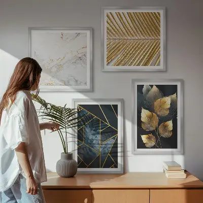 Dekorativní sada obrazů moderní rostlinné vzory