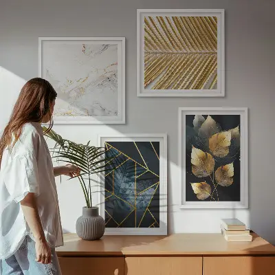 Dekorativní sada obrazů moderní rostlinné vzory