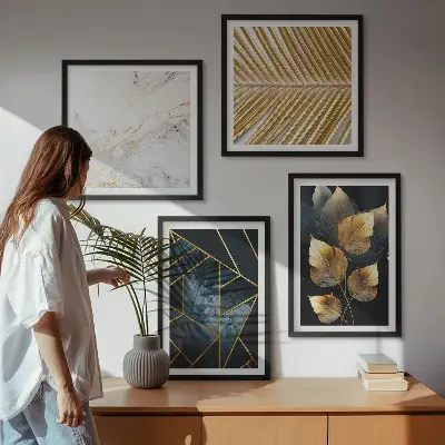 Dekorativní sada obrazů moderní rostlinné vzory