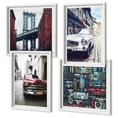 Sada obrazů Moderní auta v retro stylu Brooklyn
