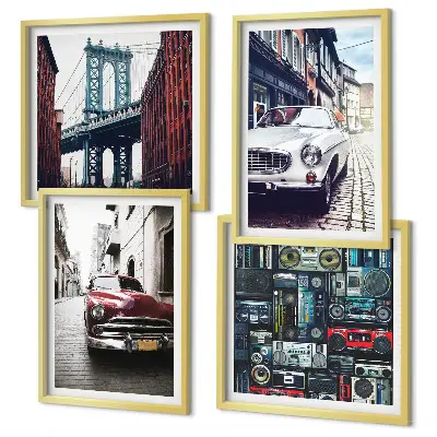 Sada obrazů Moderní auta v retro stylu Brooklyn