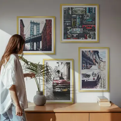 Sada obrazů Moderní auta v retro stylu Brooklyn
