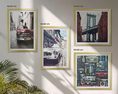 Sada obrazů Moderní auta v retro stylu Brooklyn