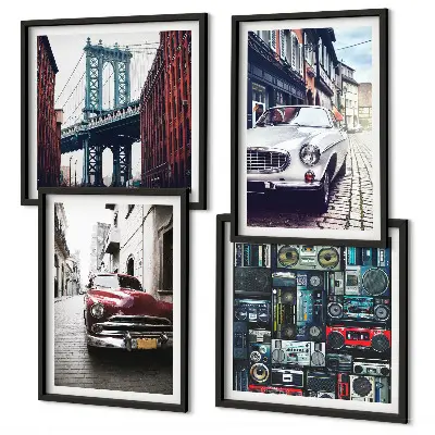 Sada obrazů Moderní auta v retro stylu Brooklyn