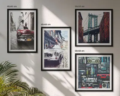 Sada obrazů Moderní auta v retro stylu Brooklyn