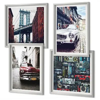 Sada obrazů Moderní auta v retro stylu Brooklyn