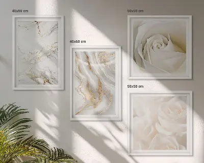 Sada moderních obrazů s elegantním mramorovým vzorem