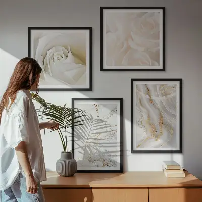 Sada moderních obrazů s elegantním mramorovým vzorem