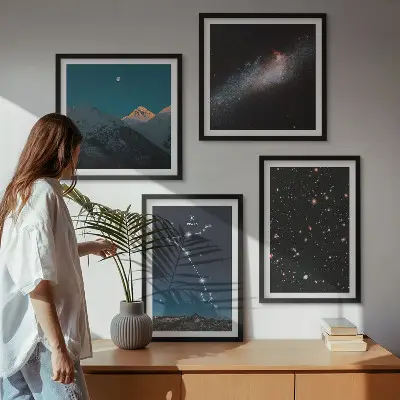 Moderní sada obrazů kosmické krajiny pohoří Ryb