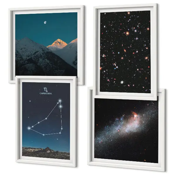 Dekorativní sada obrazů galaxie v souhvězdí Kozoroha