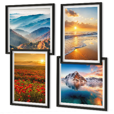 Moderní sada obrazů Krajiny hor a moří na západě