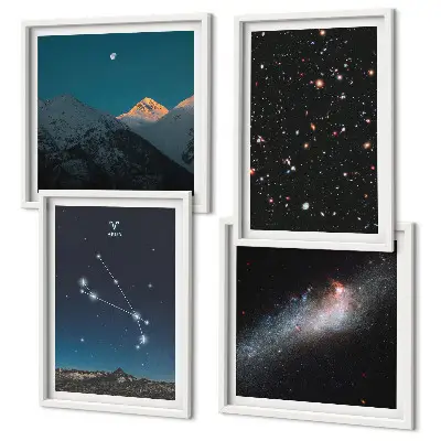 Dekorativní sada obrazů kosmické krajiny galaxií