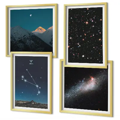 Dekorativní sada obrazů kosmické krajiny galaxií