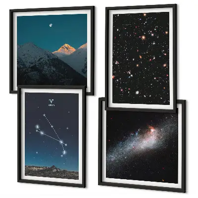 Dekorativní sada obrazů kosmické krajiny galaxií