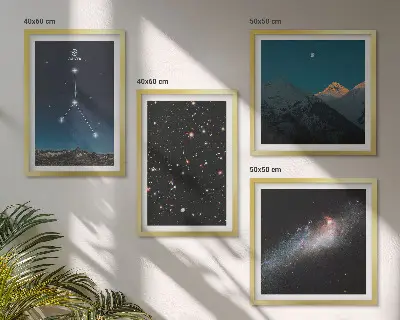 Souhvězdí vesmírné galaxie Rak moderní sada obrazů