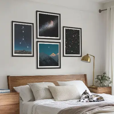 Souhvězdí vesmírné galaxie Rak moderní sada obrazů