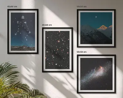 Dekorativní sada obrazů vesmírná galaxie a noční obloha ve znamení vah