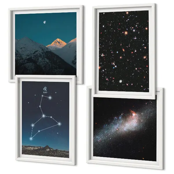 Dekorativní sada obrazů galaxie a vesmír lva