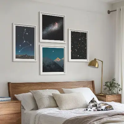 Dekorativní sada obrazů galaxie a vesmír lva