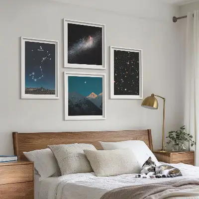 Sada obrazů Vesmírné krajiny galaxií moderní provedení