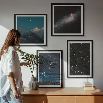 Sada obrazů Vesmírné krajiny galaxií moderní provedení