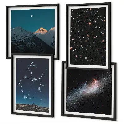 Dekorativní sada obrazů galaxie souhvězdí vesmír se znamením Střelce