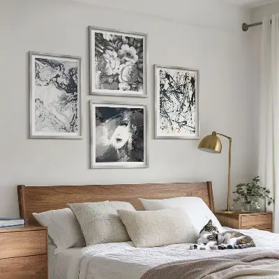 Abstraktní černobílé vzory moderní sada obrazů