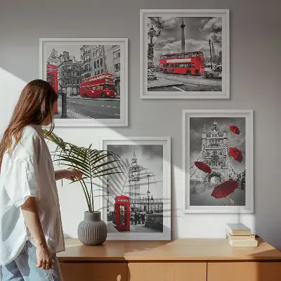 Moderní sada obrazů listy ginkgo na světlém pozadí