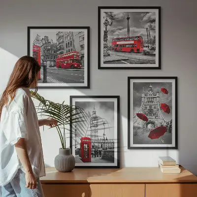 Moderní sada obrazů listy ginkgo na světlém pozadí