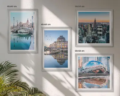 Moderní sada obrazů architektura měst na vodě