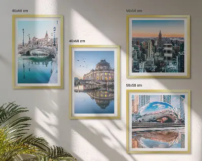 Moderní sada obrazů architektura měst na vodě