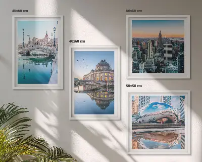 Moderní sada obrazů architektura měst na vodě