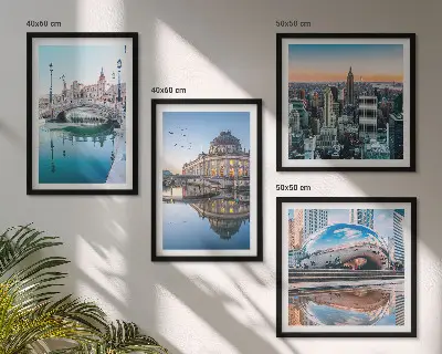Moderní sada obrazů architektura měst na vodě