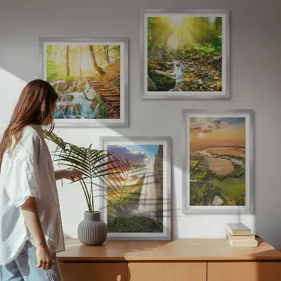 Moderní sada obrazů vodopád Oranžové hory