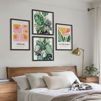 Moderní sada obrazů Květiny listy moderní plakáty