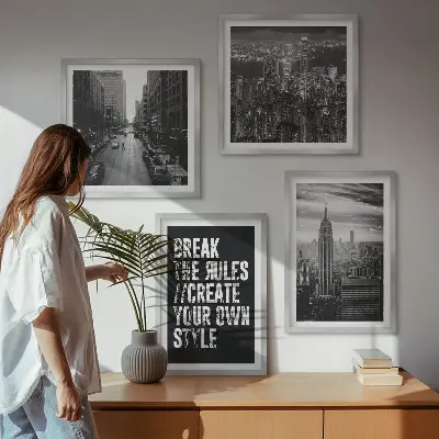Moderní sada obrazů černobílá inspirace pro městské ulice