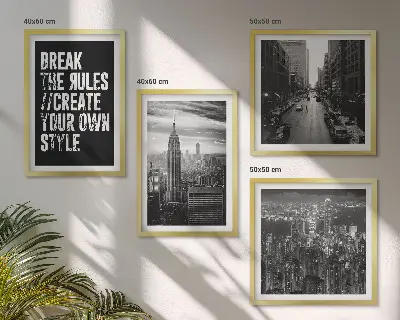 Moderní sada obrazů černobílá inspirace pro městské ulice